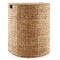 Casafield Half Moon Laundry Hamper with Lid and Removable Liner Bag, Woven Water Hyacinth Laundry Basket for Clothes and Towels